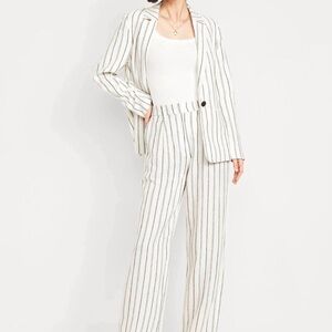 Striped White & Black Women's Pantsuit